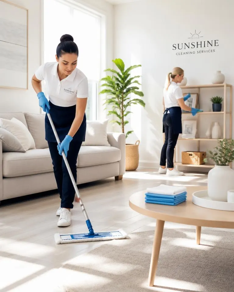 Cleaning website concept for Sunshine Cleaning